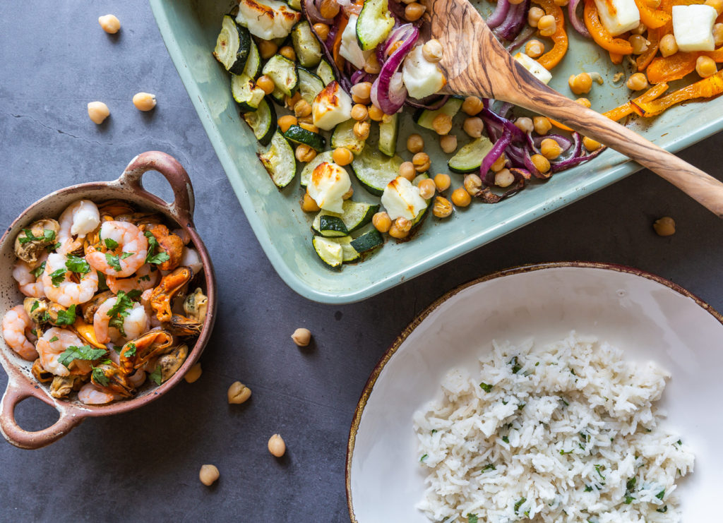 Warm Seafood Rice Salad