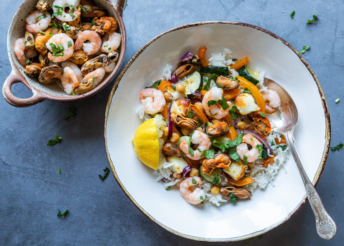 Warm Seafood Rice Salad