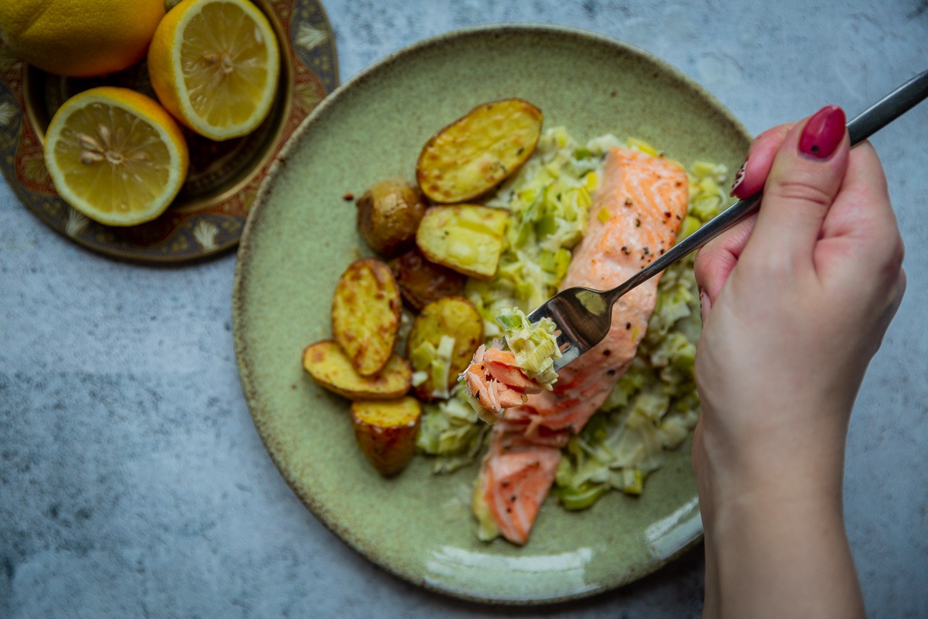 Creamy Leek & Salmon Traybake - Uncommonly Delicious