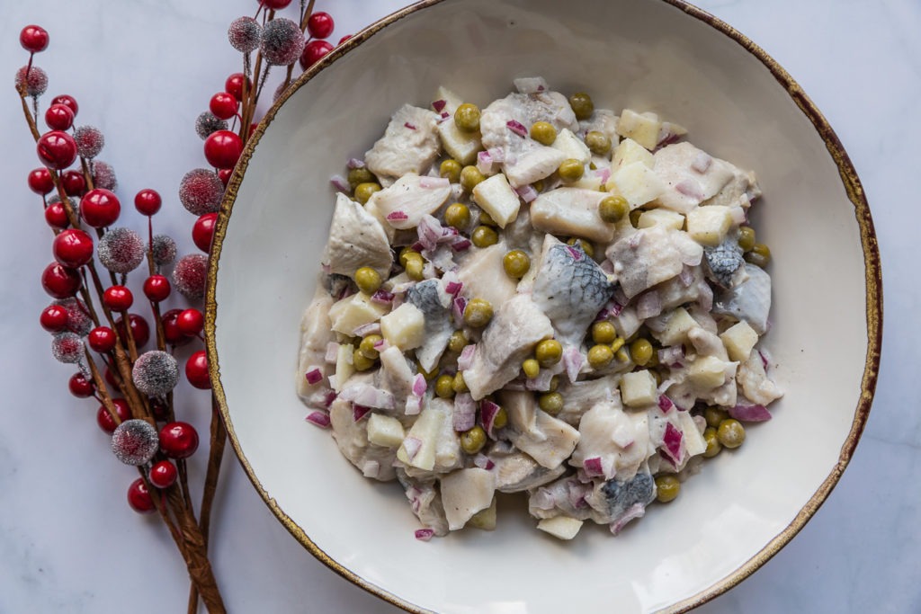 Herring Salad with Peas and Apple