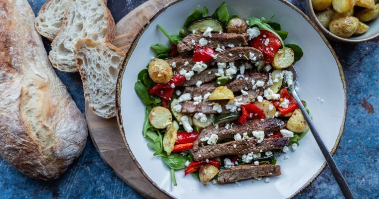 Roasted Vegetable Steak Salad