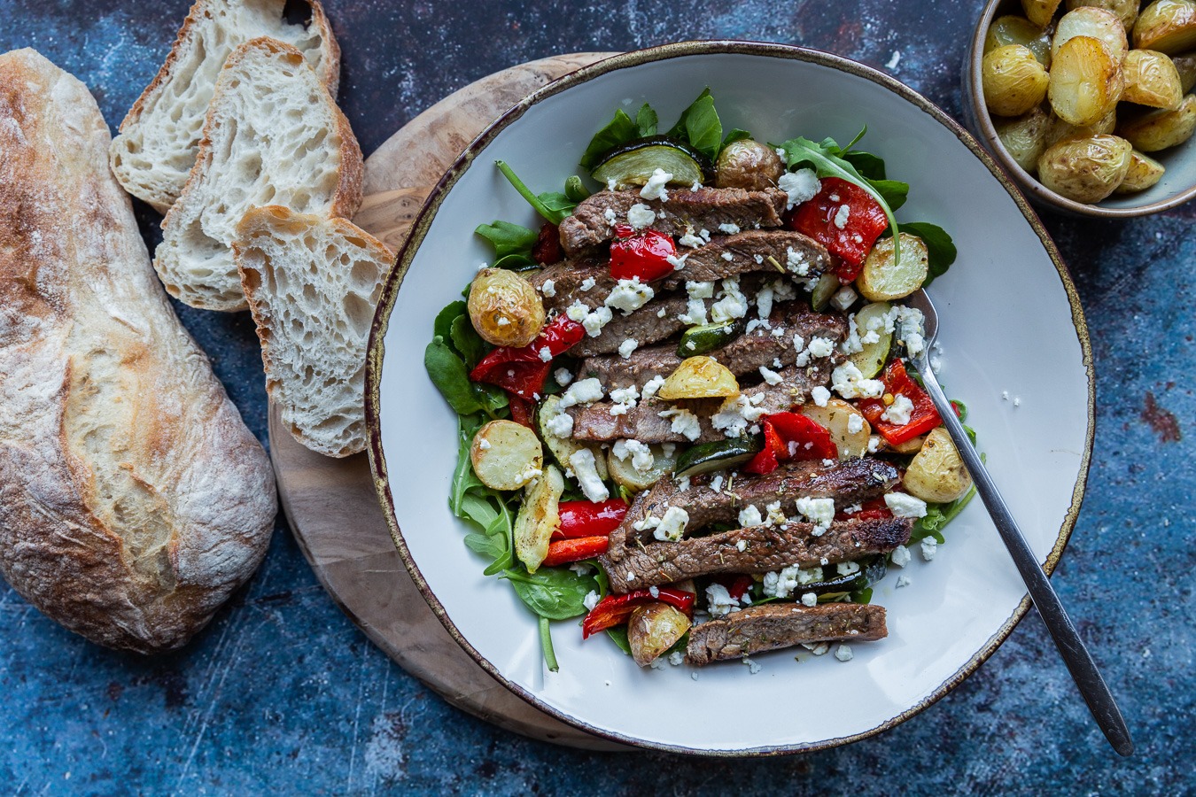 Roasted Vegetable Steak Salad