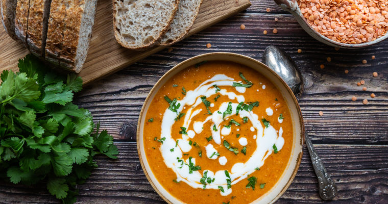 Red Lentil Cream Soup with Tahini