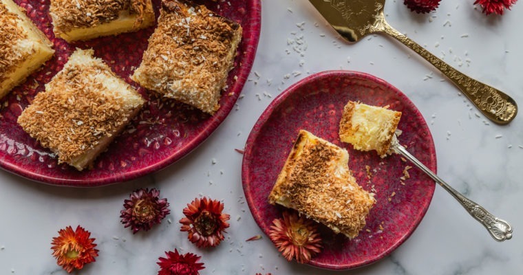 Nan’s Baked Cheesecake with Coconut