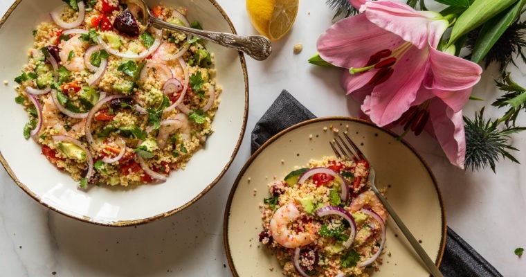 Spring Couscous Salad with Prawns