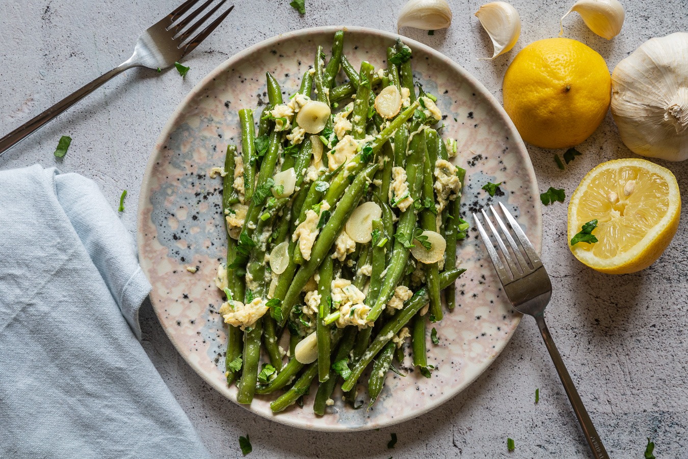 Green Beans with Eggs and Blue Cheese